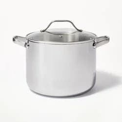 8qt Stainless Steel Tall Stock Pot Silver - Figmint™
