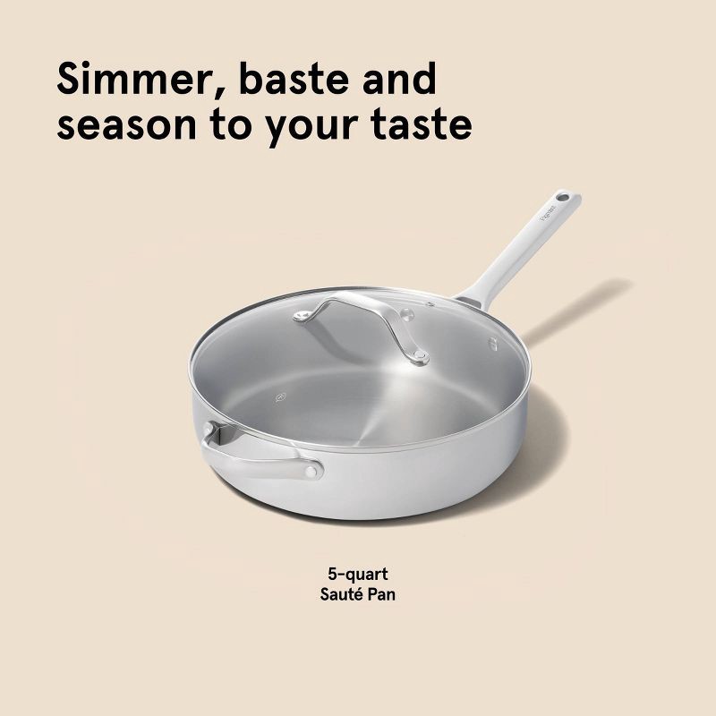 slide 8 of 8, 5qt Stainless Steel Saute Pan Silver - Figmint™, 5 qt