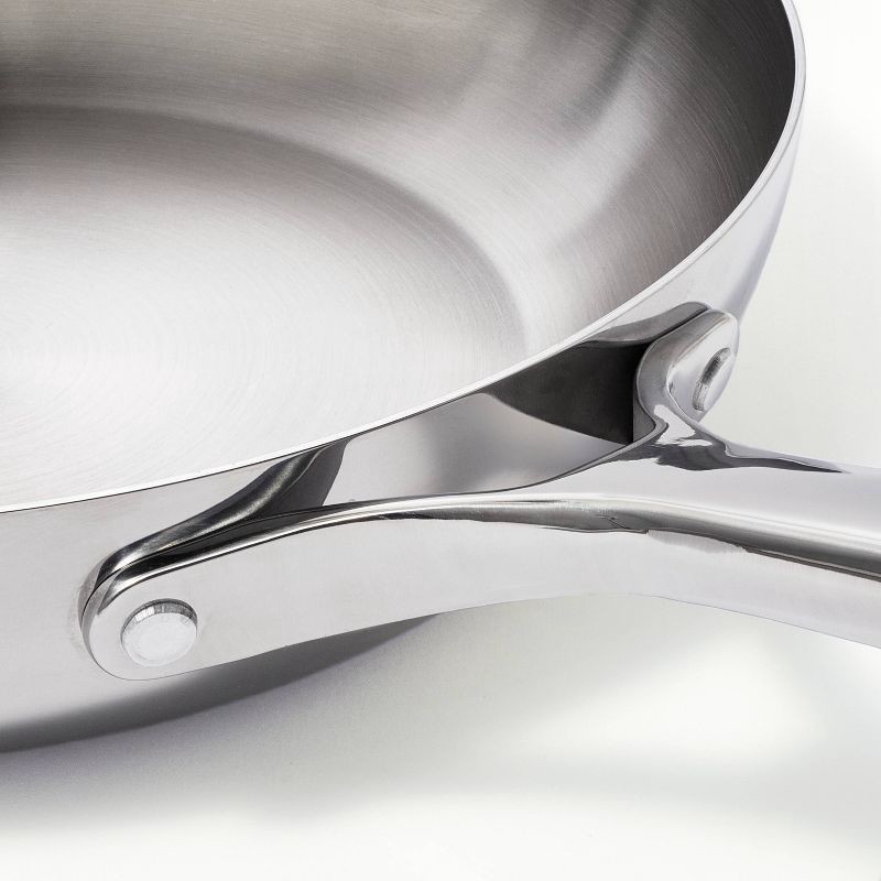 slide 4 of 6, 12" Stainless Steel Frypan with Cover Silver - Figmint™, 1 ct