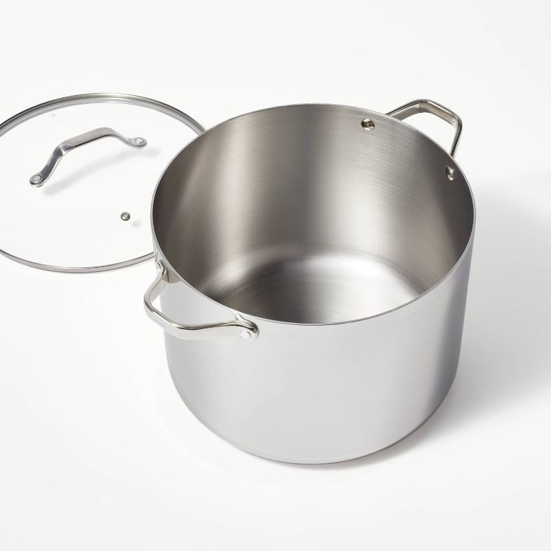 slide 3 of 6, 16qt Stainless Steel Stock Pot Silver - Figmint™, 16 qt