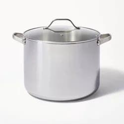 16qt Stainless Steel Stock Pot Silver - Figmint™