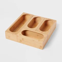 Natural Plastic Food Storage Bag Organizer Yellow - Brightroom™: Freestanding Bag Holder, Kitchen Dispenser, 12.75"x12.75"