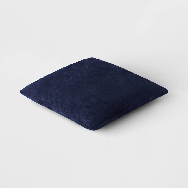 slide 3 of 4, Square Washed Cotton Velvet Throw Pillow - Threshold™: Indoor Decorative Cushion, Removable Cover, Zip Closure, 1 ct