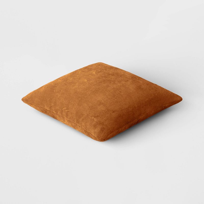 slide 3 of 4, Washed Cotton Velvet Square Throw Pillow Light Brown - Threshold™, 1 ct