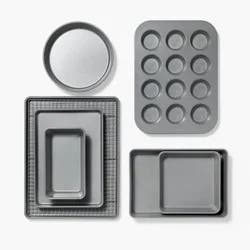 8pc Nonstick Bakeware Set Gray - Figmint™: Figmint Kitchen Baking Set, PTFE-Free, Oven & Dishwasher Safe, 450°F Limit