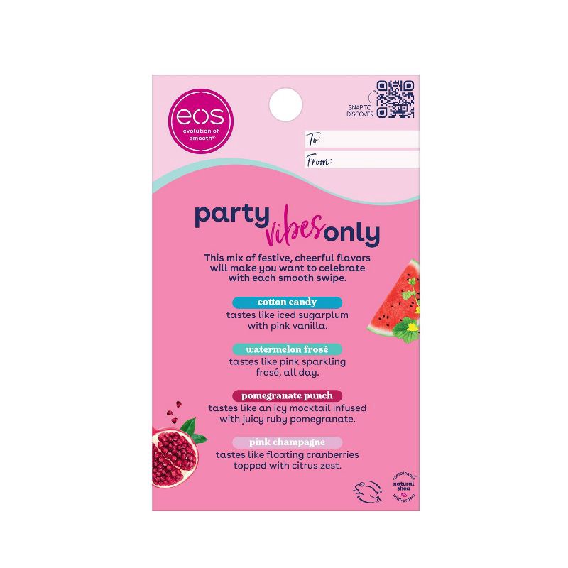 slide 2 of 6, eos Lip Balm Stick Variety Pack - Party Vibes - 4pk, 4 ct