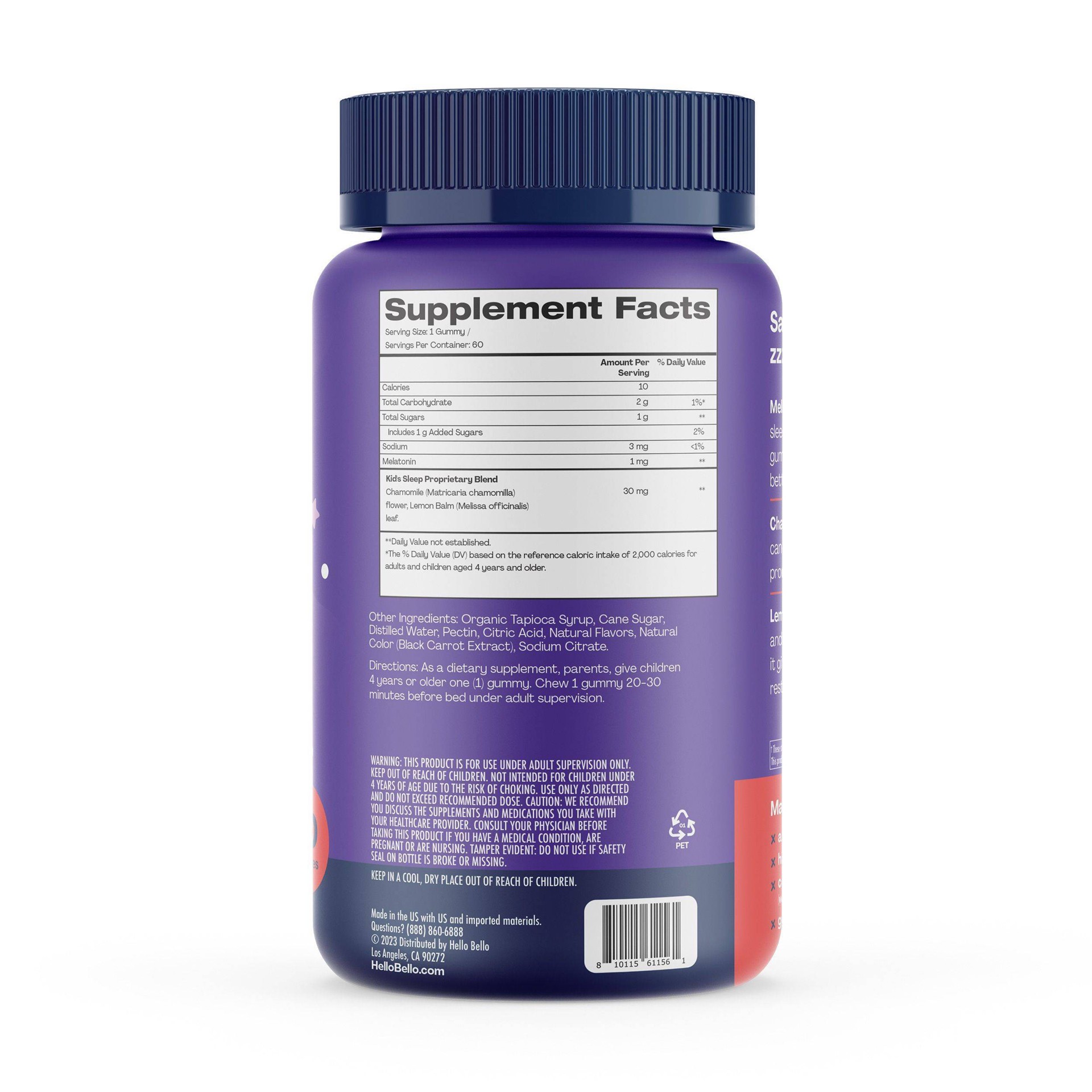 Hello Bello Kids' Melatonin Sleep Vitamin Vegan Gummies 60ct 60 ct