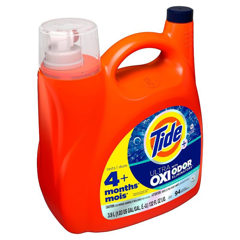 slide 3 of 6, Tide Liquid Oxi + Odor Eliminator Laundry Detergent - 132 fl oz, 132 fl oz