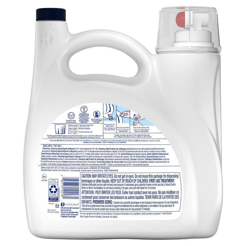 slide 6 of 6, Tide Liquid High Efficiency Hygenic Clean Laundry Detergent - Free & Gentle - 132 fl oz, 132 fl oz