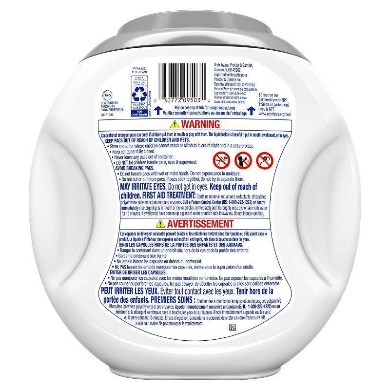 slide 9 of 9, Tide Ultra Oxi Free Unscented HE Deep Cleaning Concentrated Laundry Detergent Pods 57 Pacs - 51oz, 51 oz