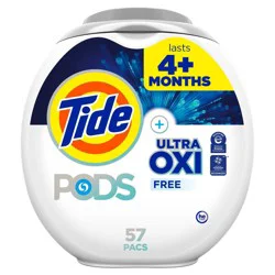Tide Ultra Oxi Free Unscented HE Deep Cleaning Concentrated Laundry Detergent Pods 57 Pacs - 51oz