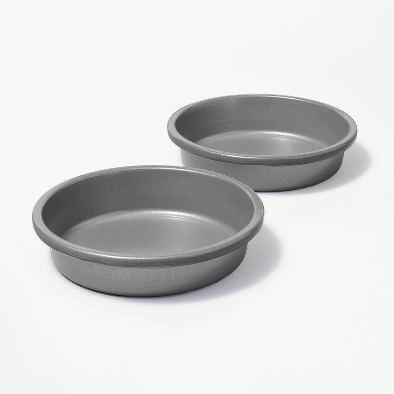 slide 1 of 4, 2pk Nonstick Mini Pie Dish Gray - Figmint™, 2 ct