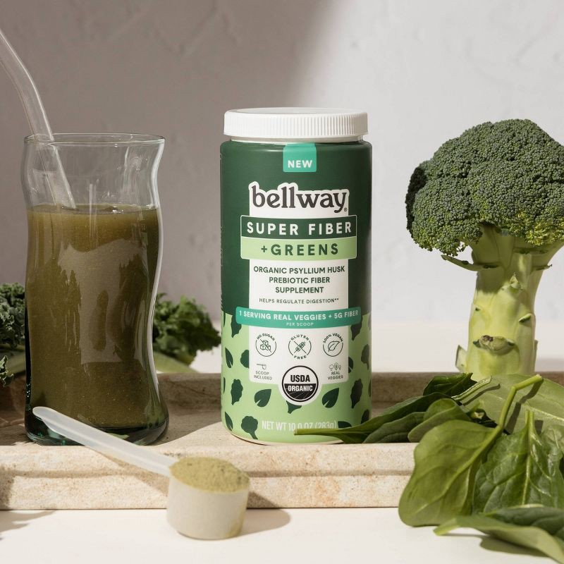 slide 2 of 4, Bellway Super Fiber Digestive Powder - Mixed Greens - 10oz, 10 oz