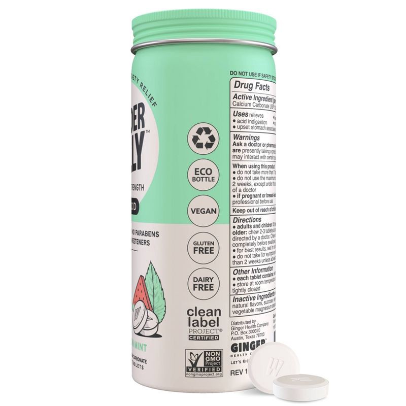 slide 9 of 11, Wonderbelly Antacid 1000mg Chewable Heartburn Relief Tablets - Watermelon Mint - 60ct, 60 ct; 1000 mg