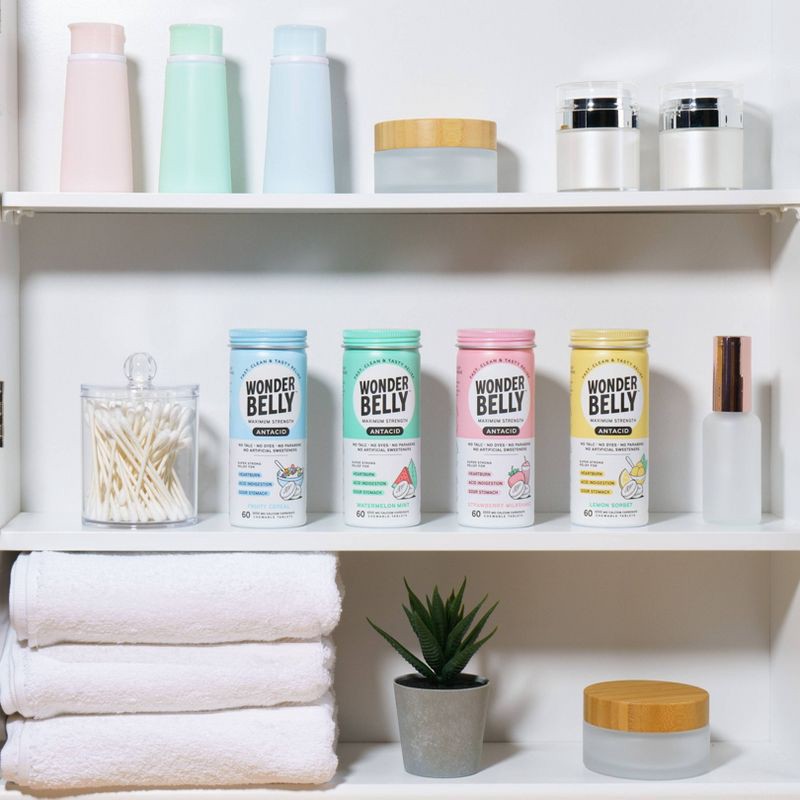 slide 2 of 11, Wonderbelly Antacid 1000mg Chewable Heartburn Relief Tablets - Watermelon Mint - 60ct, 60 ct; 1000 mg