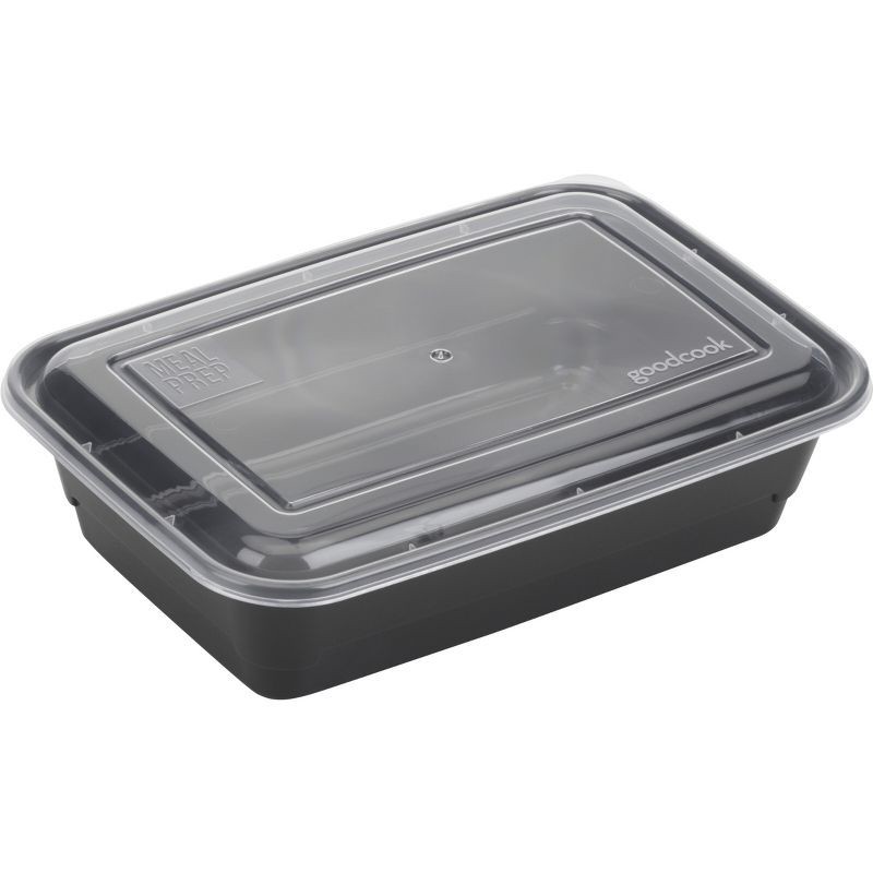 slide 3 of 13, GoodCook Meal Prep 1 Compartment Rectangle Containers + Lids - 4Cups - 60 pcs/30ct - Black, 60 ct, 30 ct