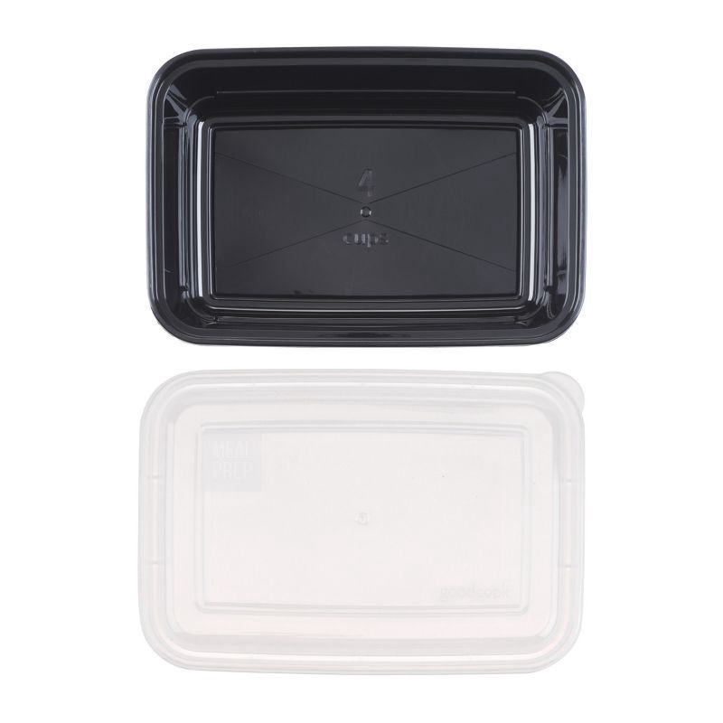 slide 4 of 13, GoodCook Meal Prep 1 Compartment Rectangle Containers + Lids - 4Cups - 60 pcs/30ct - Black, 60 ct, 30 ct