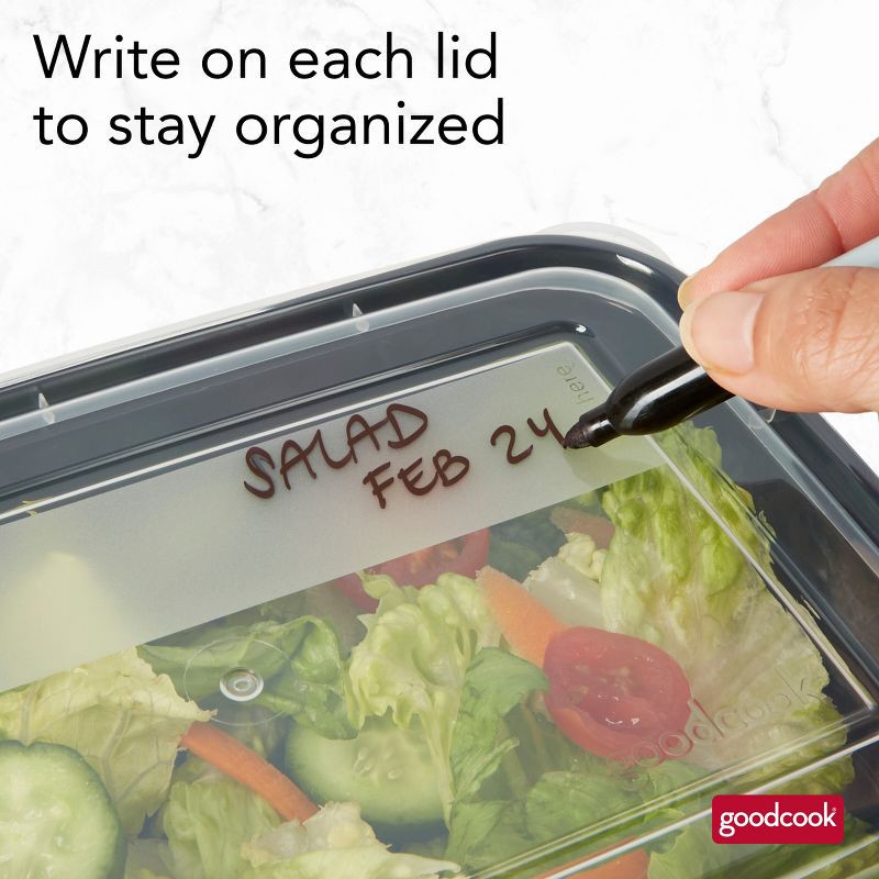 slide 8 of 13, GoodCook Meal Prep 1 Compartment Rectangle Containers + Lids - 4Cups - 60 pcs/30ct - Black, 60 ct, 30 ct