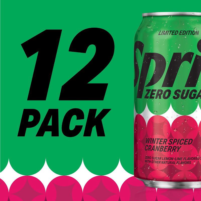 slide 6 of 6, Sprite Zero Winter Spiced Cranberry - 12pk/12 fl oz Cans, 12 ct; 12 fl oz