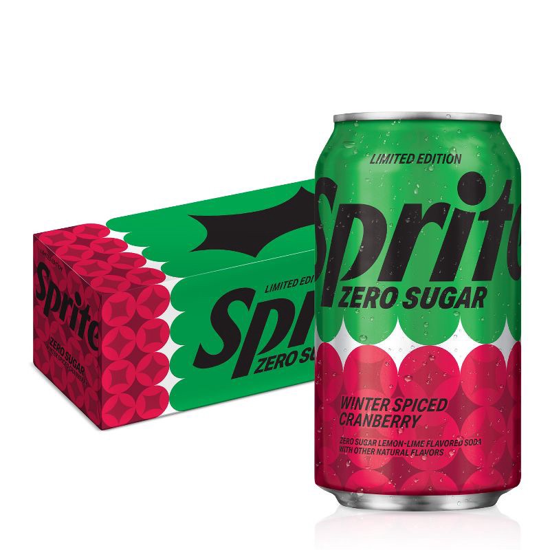 slide 1 of 6, Sprite Zero Winter Spiced Cranberry - 12pk/12 fl oz Cans, 12 ct; 12 fl oz