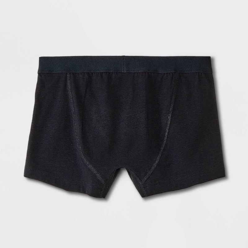 slide 3 of 4, Men's Trunks 5pk - Goodfellow & Co™ Gray/Blue/Black XXL: Mid Rise, Knit Fabric, 5 ct