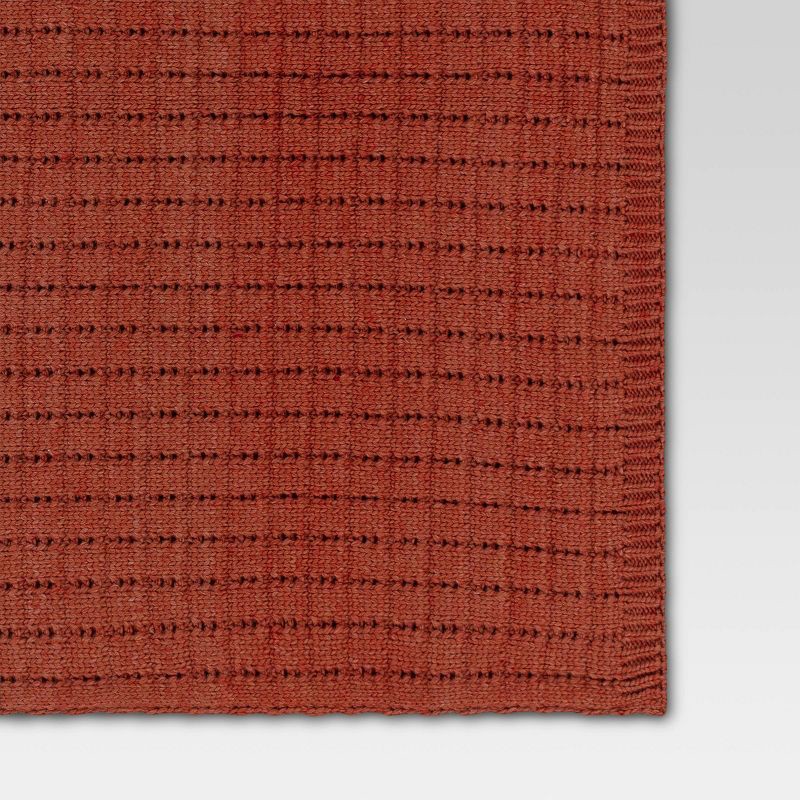 slide 5 of 5, Marled Knit Throw Blanket Orange - Threshold, 1 ct