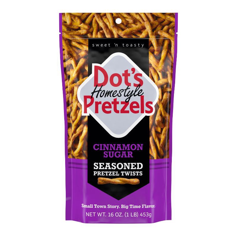 slide 1 of 6, Dot's Homestyle Pretzels Cinnamon Sugar Twists - 16oz, 16 oz