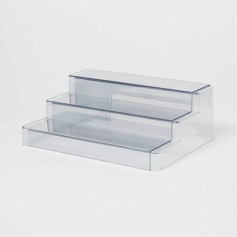 slide 1 of 3, Plastic 3-Tier Expandable Shelf Clear - Brightroom™: Kitchen & Pantry Organizer, Polyethylene, Spot Clean, 13.5" Width, 1 ct