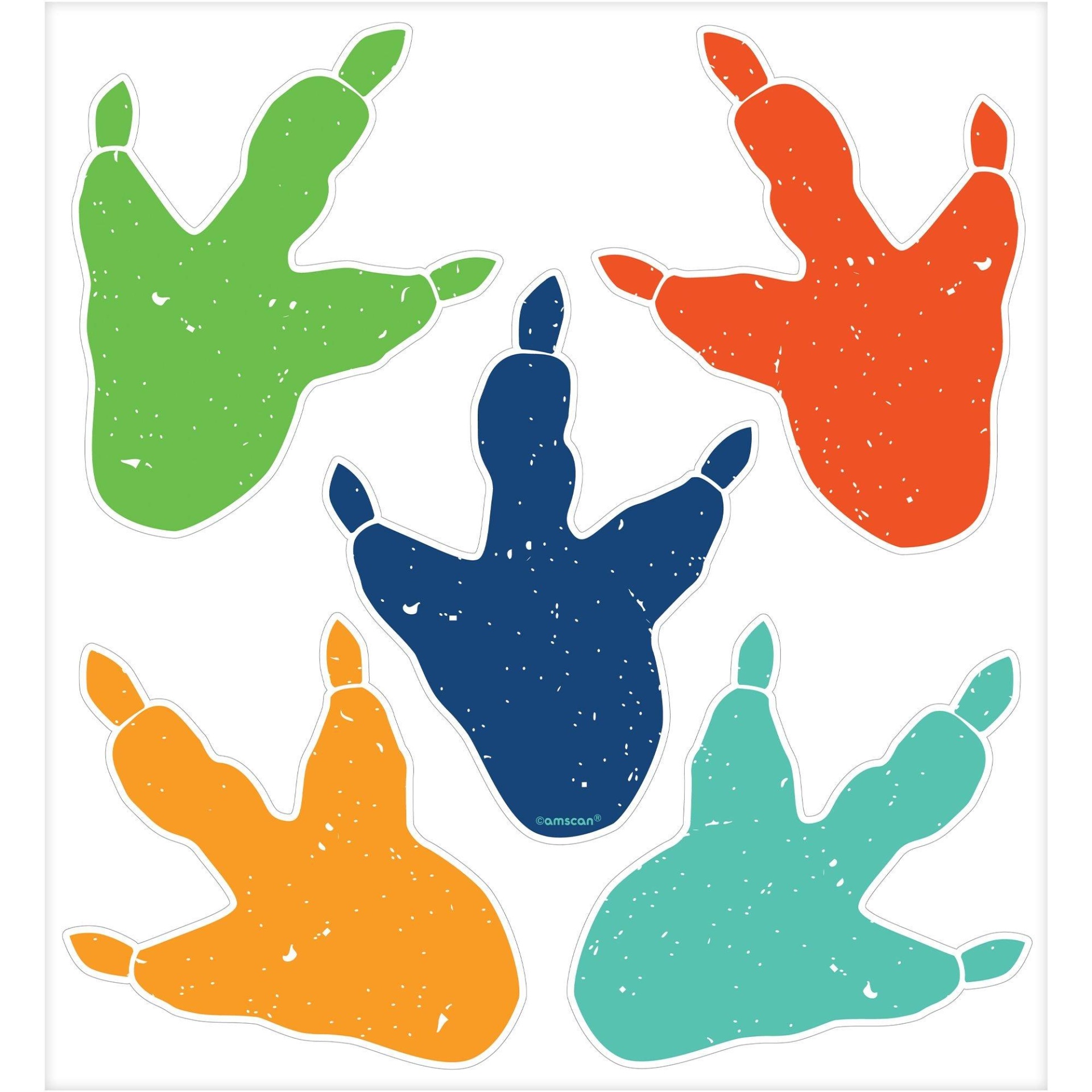 slide 1 of 1, Party City Dinosaur Footprint Cling Decals, 10 ct