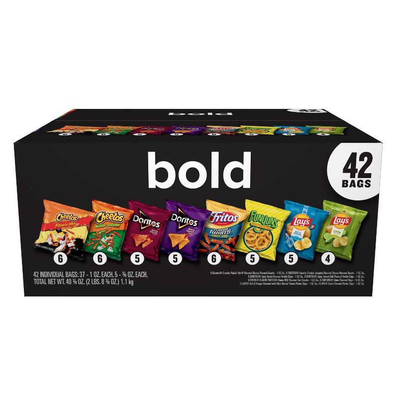 slide 1 of 11, Frito-Lay Variety Pack Bold Mix - 42ct, 42 ct