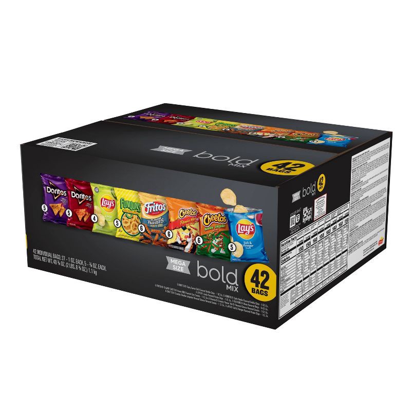 slide 7 of 8, Frito-Lay Bold Mix Snacks Mega Size Variety Pack - 42oz/42ct, 42 oz, 42 ct