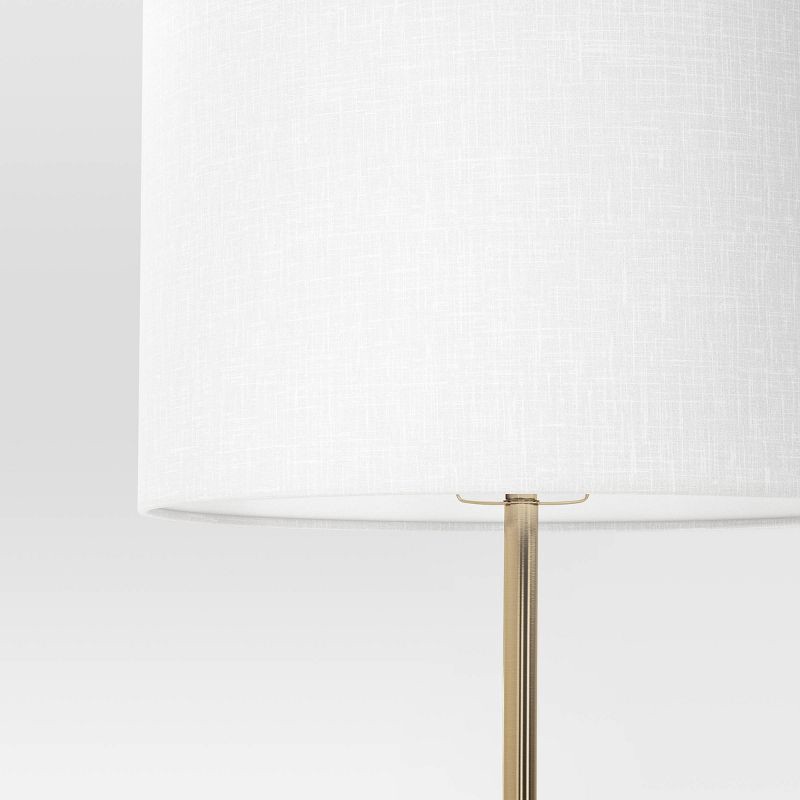 slide 4 of 4, 60"x20.5" Floor Lamp with Marble Table - Threshold™: Modern Standing Lamp with Polyester Shade, 1 ct