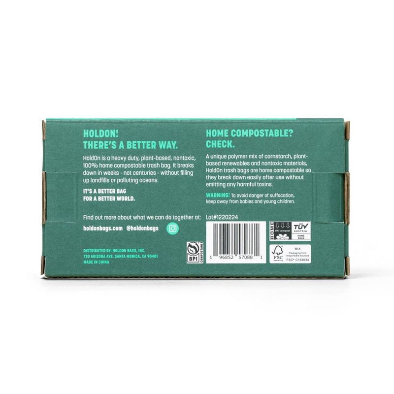 slide 3 of 9, HoldOn Bags Compostable Small Space Trash Bags - 4gal/30ct, 4 gal, 30 ct