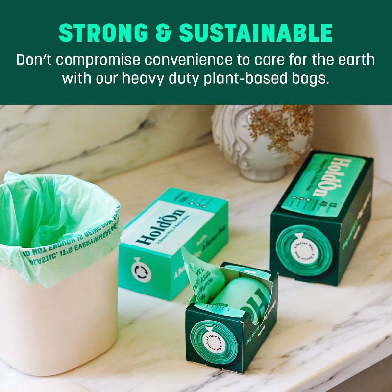 slide 8 of 9, HoldOn Bags Compostable Small Space Trash Bags - 4gal/30ct, 4 gal, 30 ct