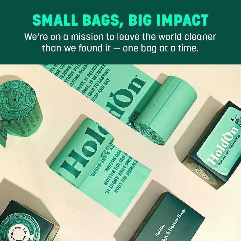 slide 9 of 9, HoldOn Bags Compostable Small Space Trash Bags - 4gal/30ct, 4 gal, 30 ct