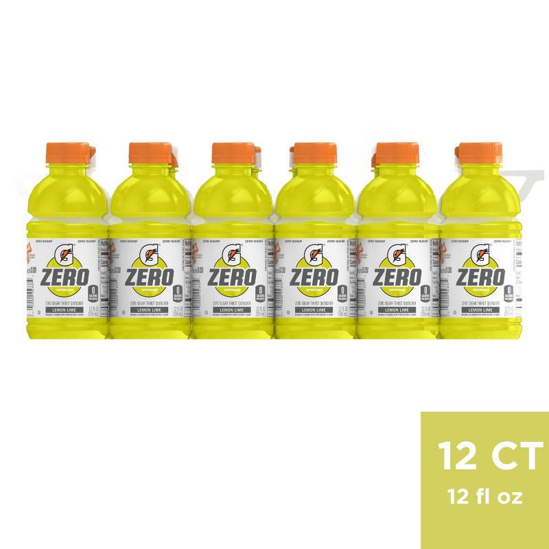 slide 1 of 3, Gatorade G Zero Lemon Lime Sports Drink - 12pk/12 fl oz Bottles, 12 ct; 12 fl oz