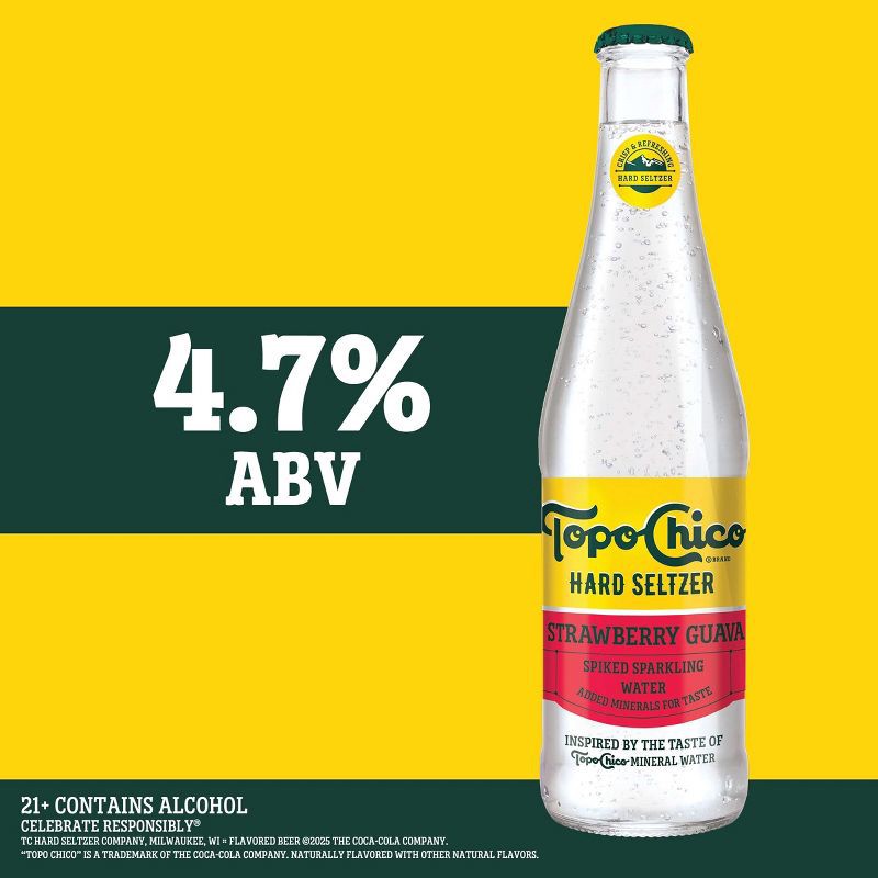 slide 2 of 8, Topo Chico Hard Seltzer Strawberry Guava Flavored Beverage - 24 fl oz Single Can, 24 fl oz