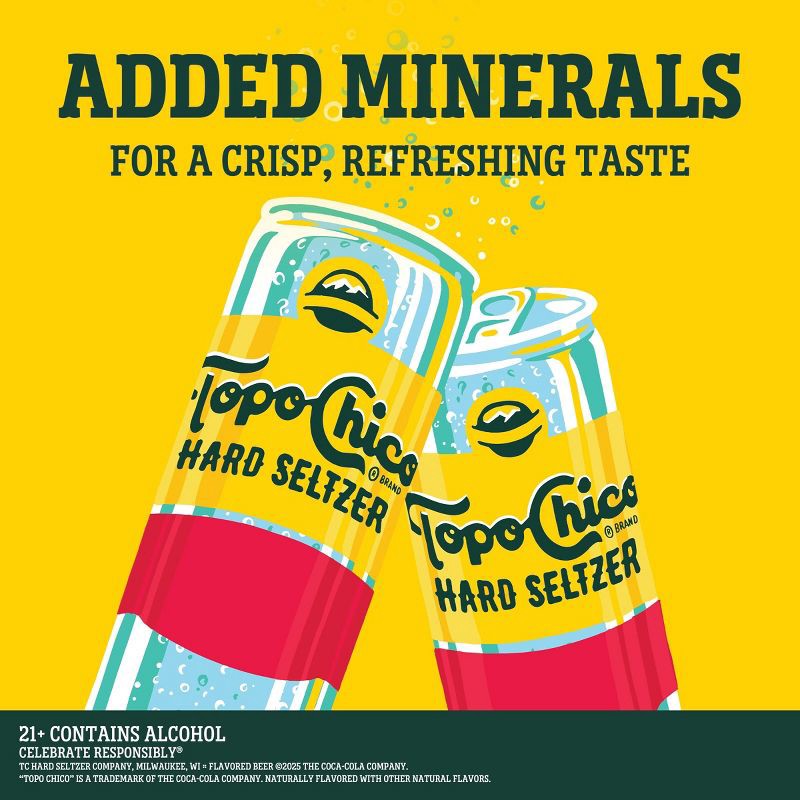 slide 4 of 8, Topo Chico Hard Seltzer Strawberry Guava Flavored Beverage - 24 fl oz Single Can, 24 fl oz