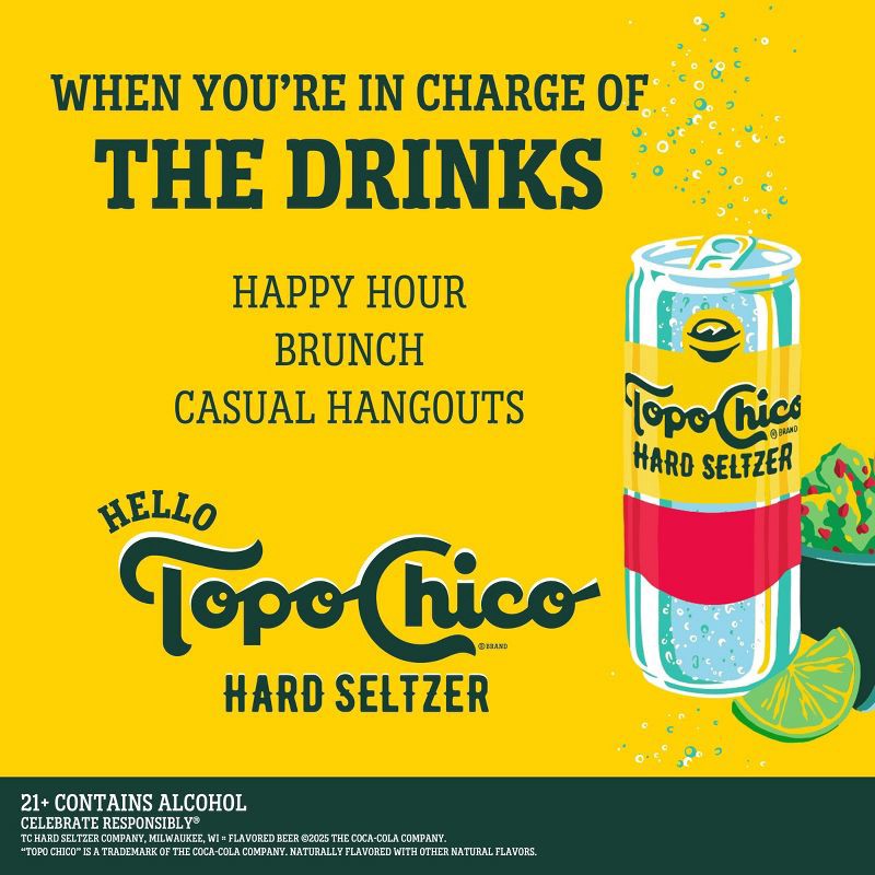 slide 5 of 8, Topo Chico Hard Seltzer Strawberry Guava Flavored Beverage - 24 fl oz Single Can, 24 fl oz