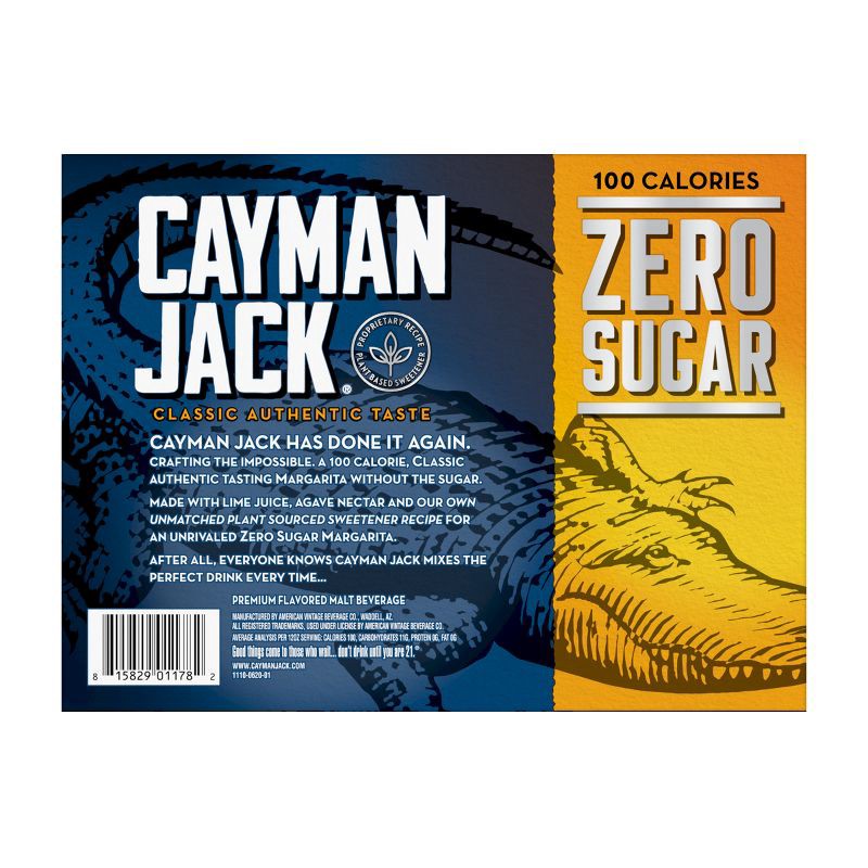 slide 4 of 4, Cayman Jack Margarita Zero - 12pk/12 fl oz Cans, 12 ct; 12 fl oz