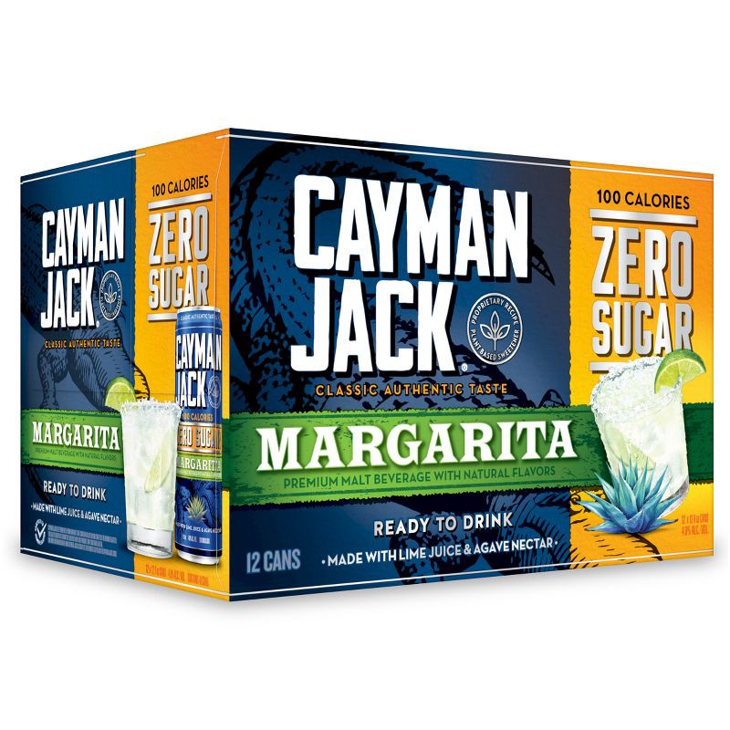 slide 1 of 4, Cayman Jack Margarita Zero - 12pk/12 fl oz Cans, 12 ct; 12 fl oz