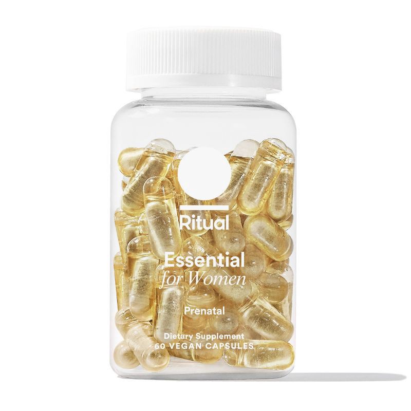 slide 7 of 12, Ritual Prenatal Multivitamin with Folate, Choline, Vegan Omega-3 DHA and Chelated Iron Vegan Capsules - Citrus Essenced - 60ct, 60 ct