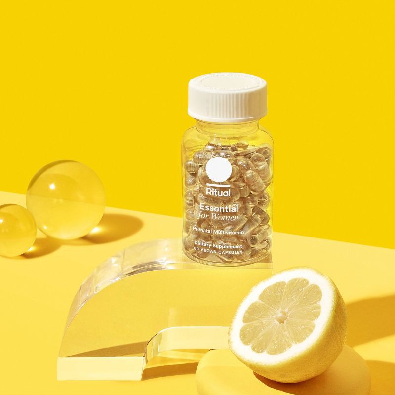 slide 8 of 12, Ritual Prenatal Multivitamin with Folate, Choline, Vegan Omega-3 DHA and Chelated Iron Vegan Capsules - Citrus Essenced - 60ct, 60 ct