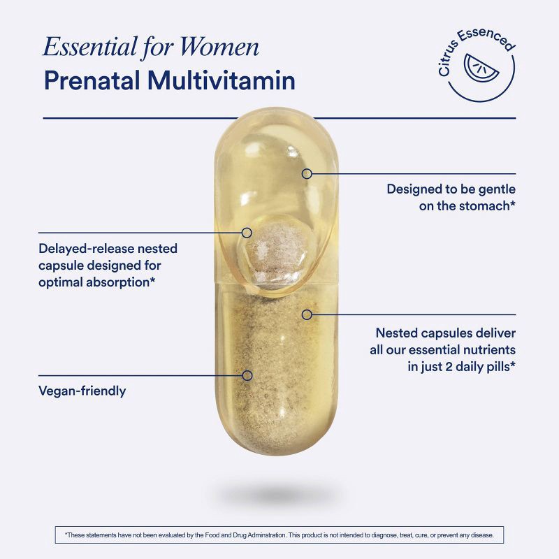 slide 11 of 12, Ritual Prenatal Multivitamin with Folate, Choline, Vegan Omega-3 DHA and Chelated Iron Vegan Capsules - Citrus Essenced - 60ct, 60 ct