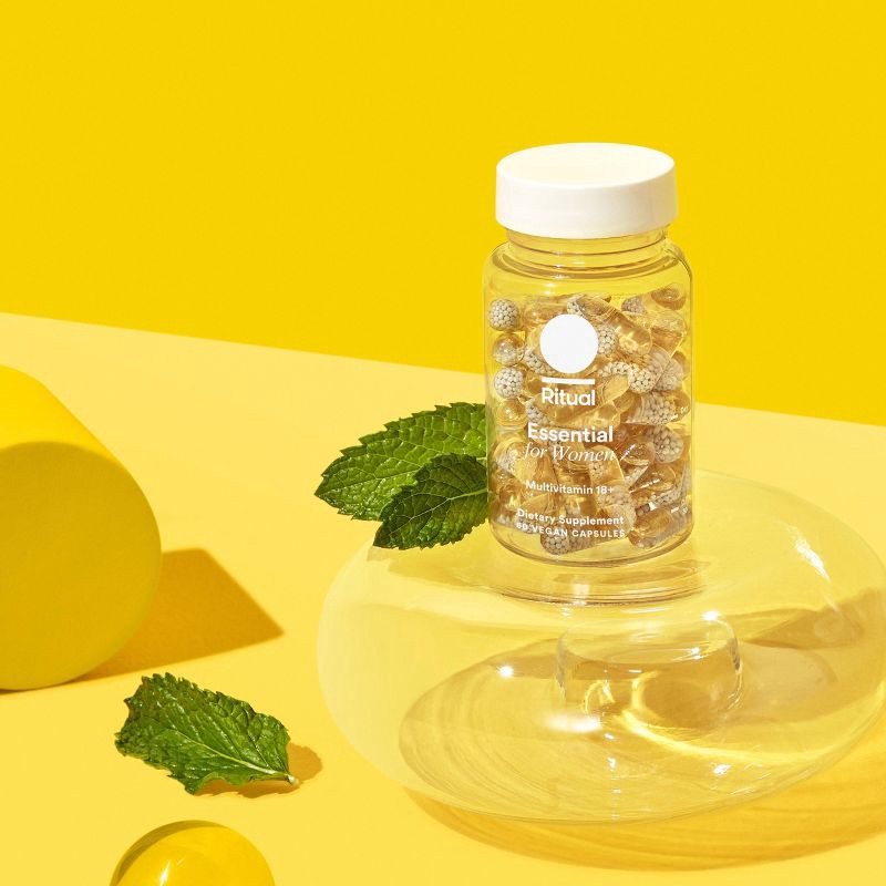 slide 8 of 11, Ritual Multivitamin for Women 18+ with Vegan Omega-3 DHA, Vitamin D3, Chelated Iron and Methylated Folate Vegan Capsules - Mint Essenced - 60ct, 60 ct