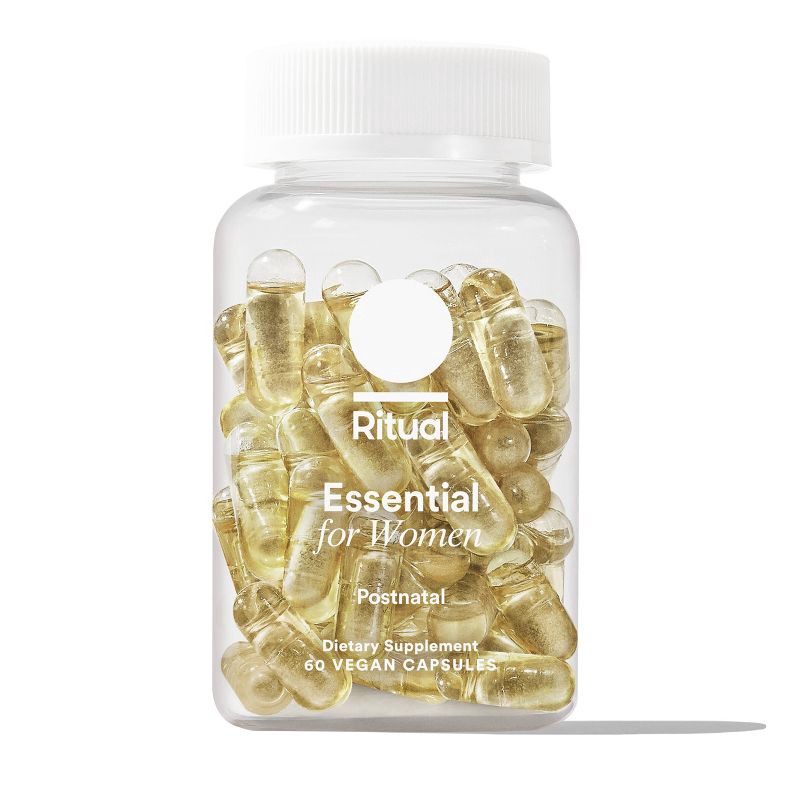 slide 7 of 11, Ritual Postnatal Multivitamin with Vegan Omega-3 DHA, Choline, and Vitamins A, C, D3 and Zinc Vegan Capsules - Mint Essenced - 60ct, 60 ct