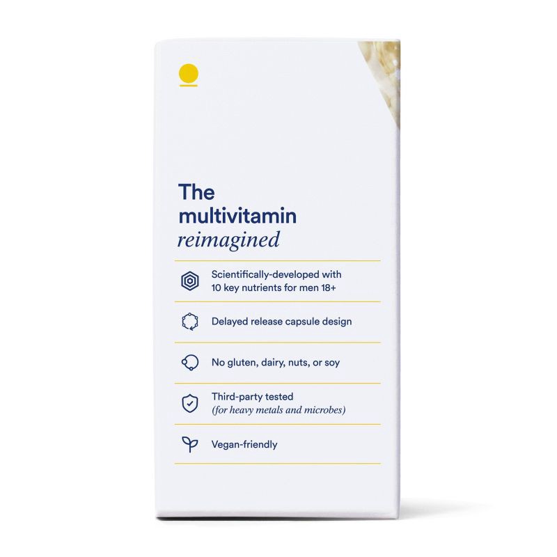 slide 5 of 11, Ritual Multivitamin for Men 18+ with Vegan Omega-3 DHA, Vitamin D3 and B12 Vegan Capsules - Mint Essenced - 60ct, 60 ct