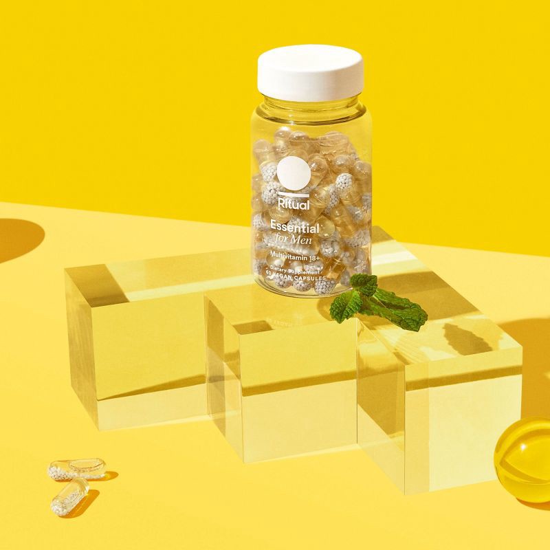 slide 8 of 11, Ritual Multivitamin for Men 18+ with Vegan Omega-3 DHA, Vitamin D3 and B12 Vegan Capsules - Mint Essenced - 60ct, 60 ct