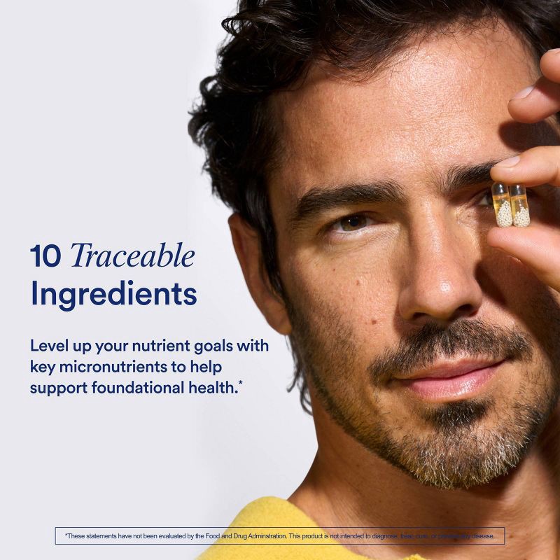 slide 10 of 11, Ritual Multivitamin for Men 18+ with Vegan Omega-3 DHA, Vitamin D3 and B12 Vegan Capsules - Mint Essenced - 60ct, 60 ct