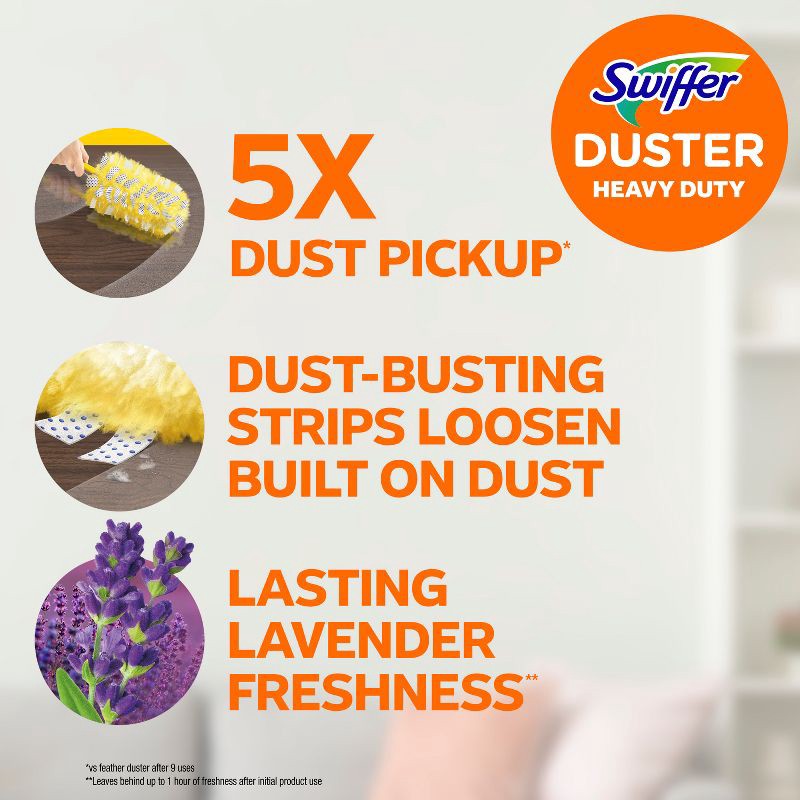 slide 2 of 16, Swiffer Lavender Dusters Multi-Surface Heavy Duty Refills - 11ct, 11 ct